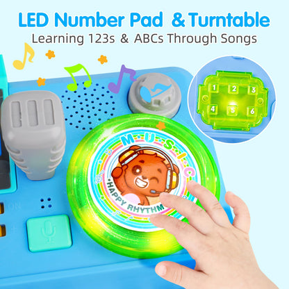 Baby DJ Table Musical Piano Toys for Toddlers Boys Girls with Music & Light