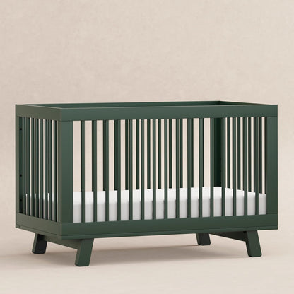 Babyletto Hudson 3-in-1 Convertible Baby Crib with Toddler Bed & Daybed Conversion - Strong, Durable, and Easy to Assemble - GREENGUARD Gold Certified w/ 4 Adjustable Mattress Heights - Forest Green