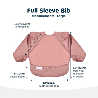 Tiny Twinkle Mess Proof Baby Bib,Waterproof Smock Baby Bib for Eating,Machine Washable Long Sleeve Bib,Baby Led Weaning,Toddler Bib,BLW Supplies(Taupe, Large 2-4 Years)