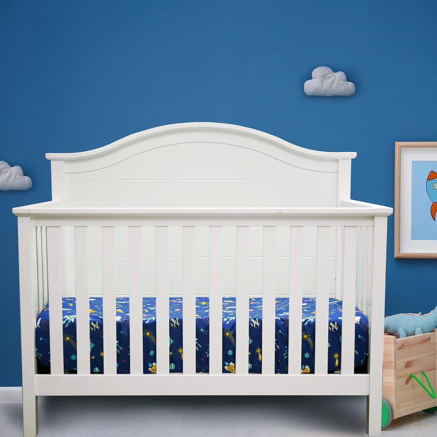 Astronaut Space Galaxy Baby Crib Sheet - Fitted Toddler Sheet Polyester Baby Sheet for Standard