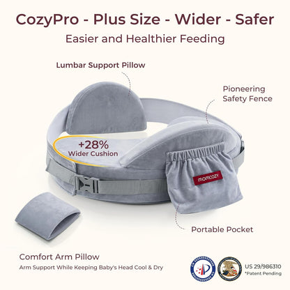 Momcozy CozyPro Nursing Pillow for Breastfeeding - All Around Ergonomic Comfort & Support