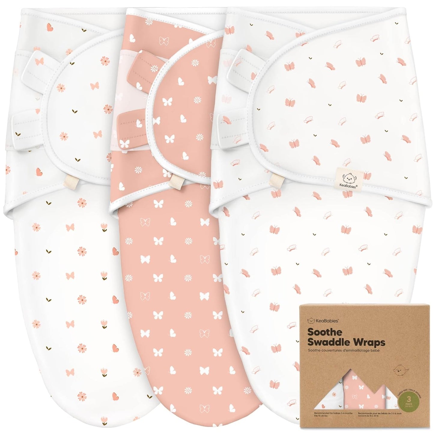KeaBabies 3-Pack Organic Baby Swaddle Sleep Sacks - Swaddles for Newborns, Infant 3-6 Months, Baby