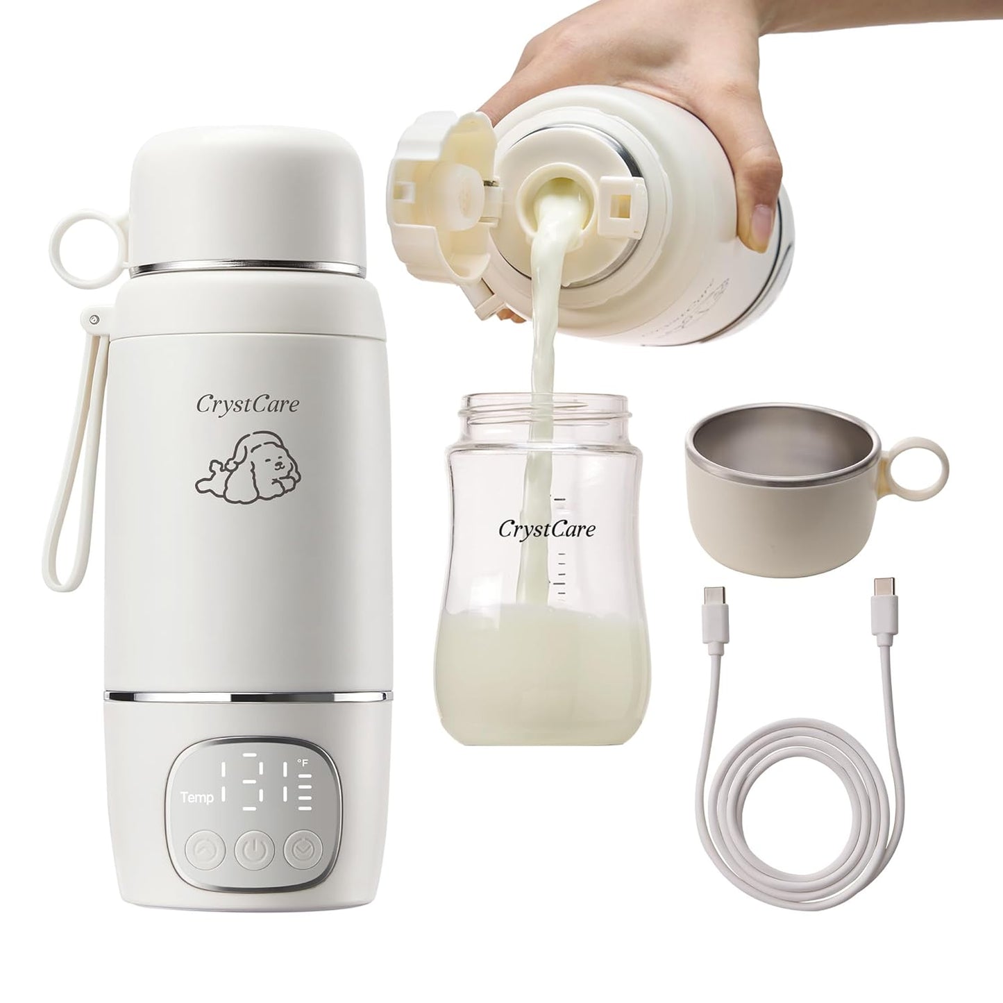 Portable Bottle Warmer for Travel - Fast Heating Breast Milk & Formula Warmer with 16,000mAh
