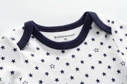 Kiddiezoom Baby Bodysuit Newborn Short Sleeve baby One-Piece Cotton 5-Pack baby clothes
