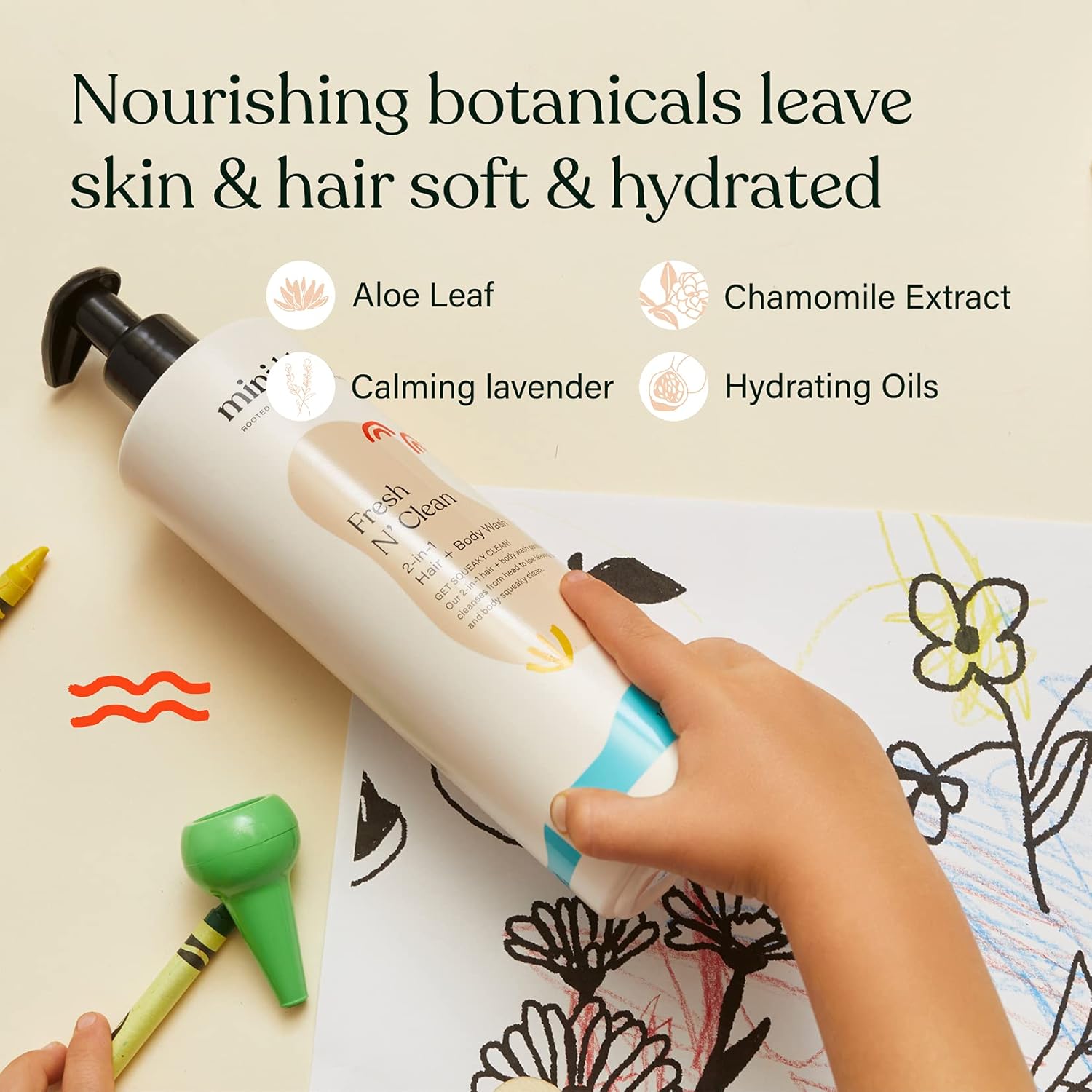Fresh N’ Clean 2-in-1 Hair + Body Wash | Shampoo Sulfate-Free | Baby & Kid Safe | Gently Cleanses