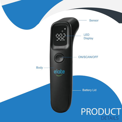 Elate Non-Contact Forehead Thermometer for Adults and Kids, No-Touch Digital Baby Thermometer for