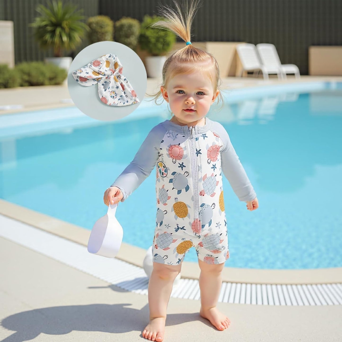 Hnyenmcko Baby/Toddler Boy Rash Guard Swimsuit Long Sleeve One Piece Zipper Swimwear Sunsuit Infant Bathing Suit Beachwear