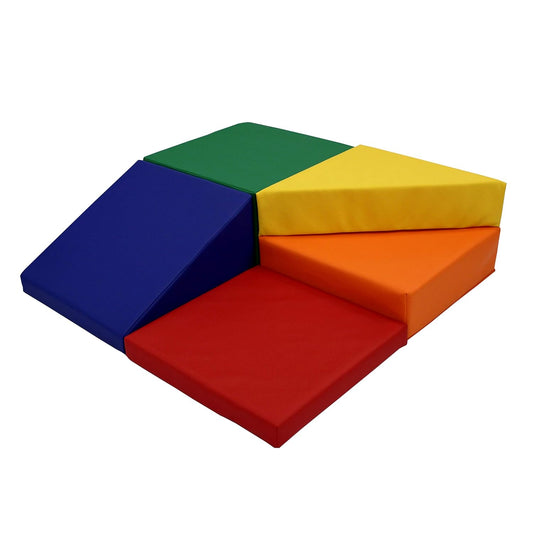 Factory Direct Partners 12366-AS SoftScape Playtime Corkscrew Climber for Infants and Toddlers, Colorful Beginner Soft Foam Structure for Indoor Active Play (5-Piece Set) - Assorted