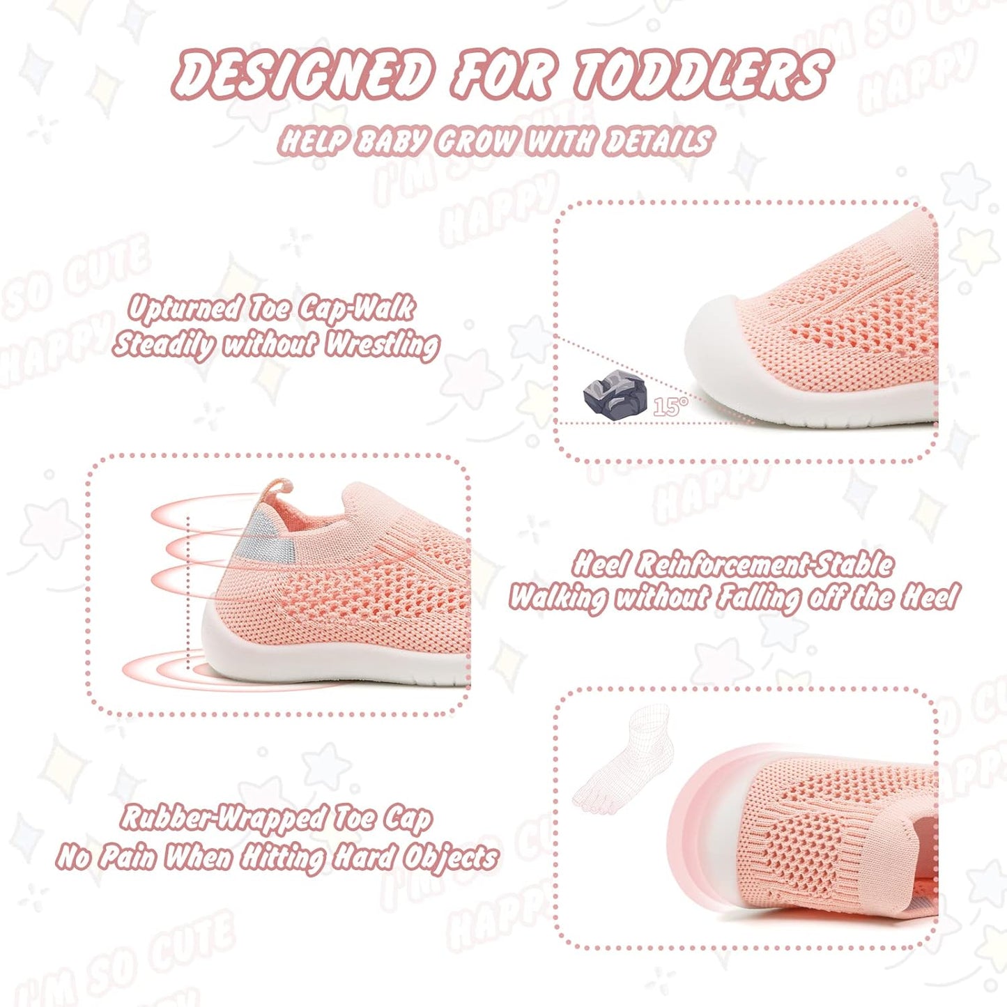 Charrost Toddler Baby Girl Boy First Walking Shoes Checkered Sneakers Sizes 3/4/5/6/7/8T. Soft, Cute,Flexible for First Walkers. Non-Slip, Slip On, Wide Toe Box Indoors Outdoors