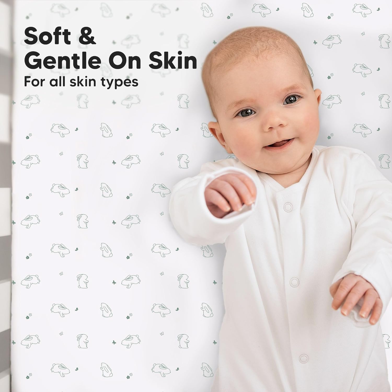 KeaBabies 2-Pack Baby Crib Sheets for Boys, Girls - 52x28 Viscose Derived from Bamboo Toddler Bed