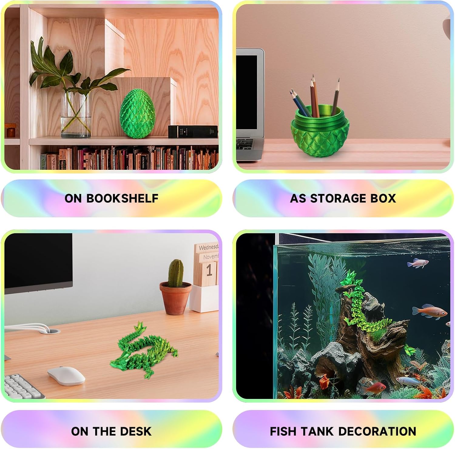 3D Printed Dragon Egg,Dragon Eggs with Dragon Inside,Crystal Dragon Fidget Toys,Full Articulated