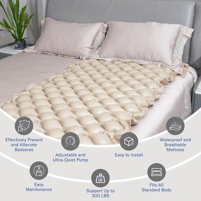 Alcedo Alternating Air Pressure Mattress Pad for Bed Sore and Ulcer Prevention, Hospital & Home Use
