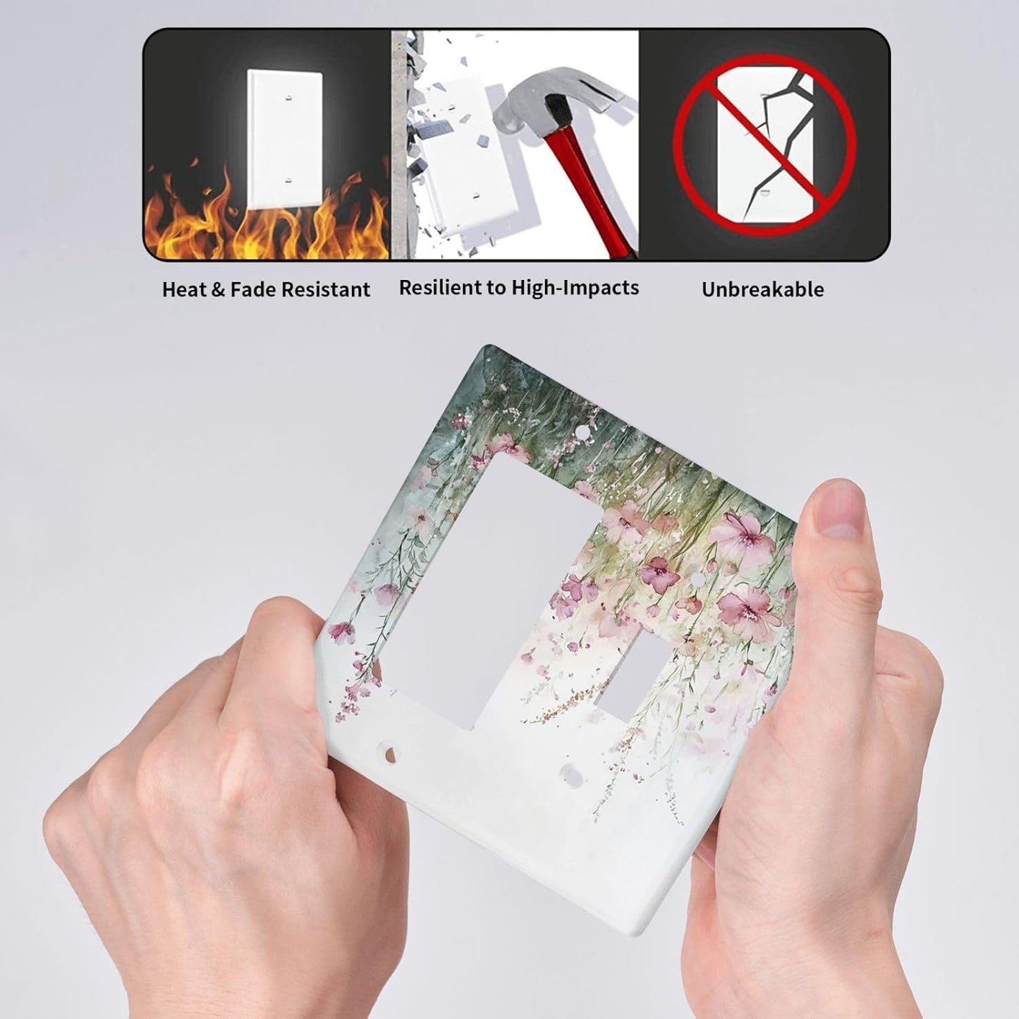 Outlet Covers Wildflower Botanical Watercolor Floral 1 Toggle 1 Rocker Combination Decorative Wall Plate Electrical Switch Plates Light Switch Cover Plate For Bed Room Living Room Decor