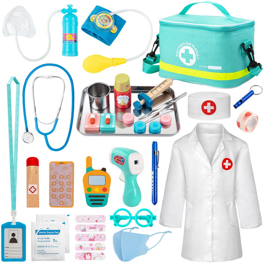 Sundaymot Doctor Kit for Kids, 34 Pcs Pretend Playset for Toddlers, Doctor kit for Toddlers 3-5
