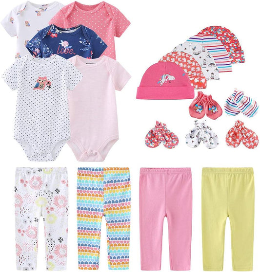 Kiddiezoom Newborn Baby Girl Boy Clothes Baby Outfits Pants Bodysuits Gifts Set Layette Set 0-3 Months