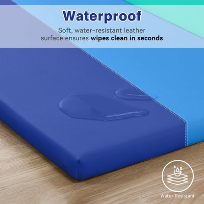 Foam Baby Play Mat: PU Leather Waterproof Kids Playmat - Trifold Floor Mat - Large Play Mat for Playpen Thick Pad Fodable Mattress Soft Toddler Mattress Infant Cushion for Preschool (Rainbow)