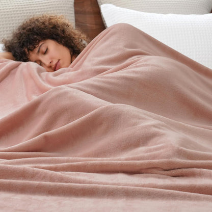 PHF Ultra Soft Fleece Blanket King Size, No Shed No Pilling Luxury Plush Cozy 300GSM Lightweight