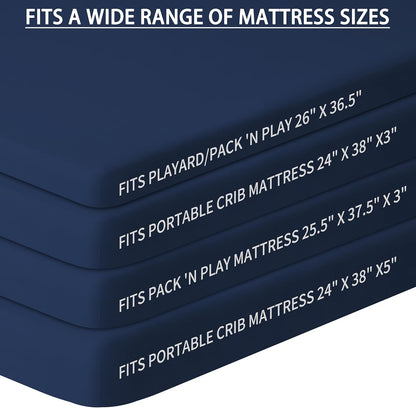 Pack and Play Sheets Fitted, 2 Pack Pack n Play Sheets for Graco Pack n Play Mattress, Unisex