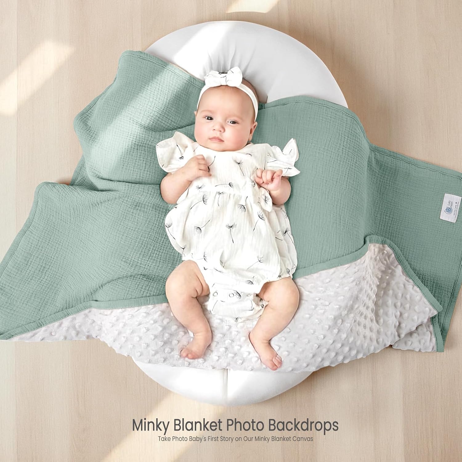 lulumoon Baby Blanket for Newborn Receiving: Minky Dot & Muslin Lightweight - Thermal Blanket Gift