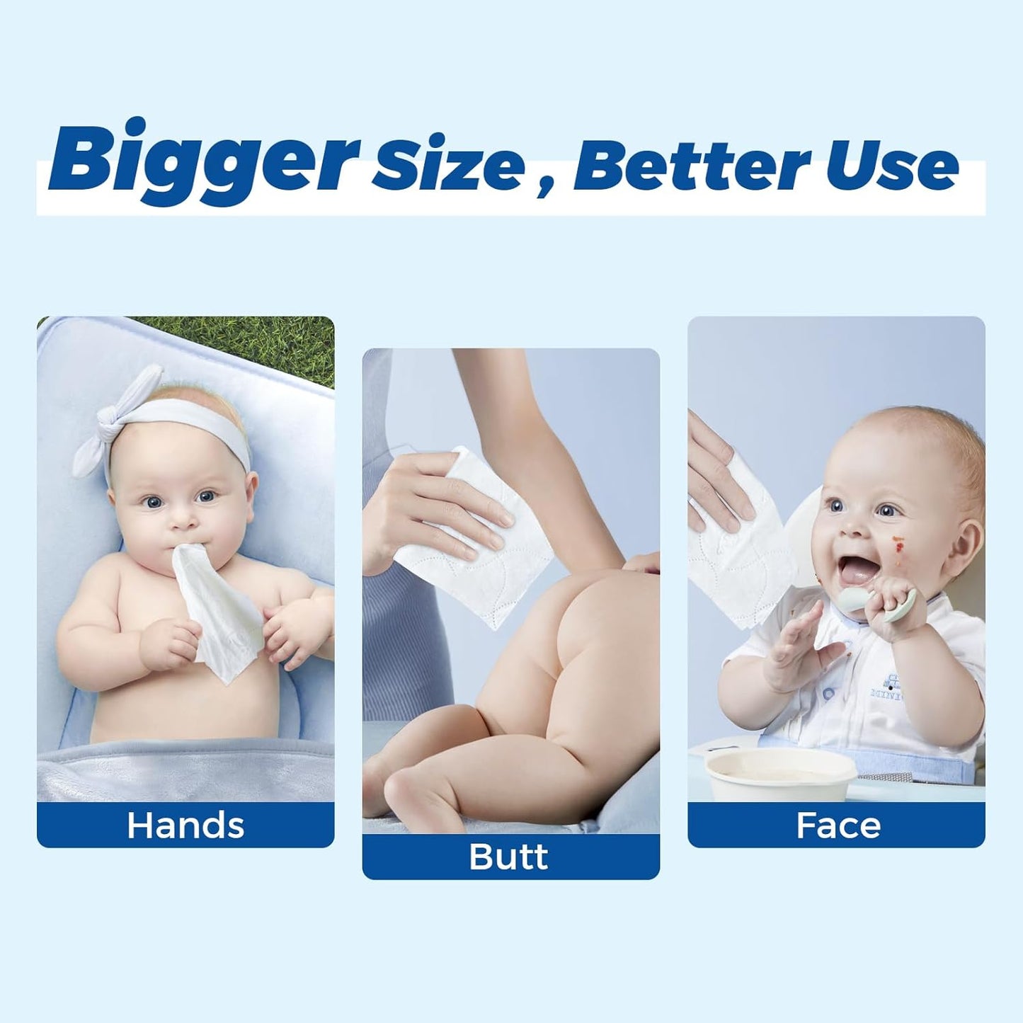 Hypoallergenic Baby Wipes, Pure Water Natural Wipes for Sensitive Skin, Unscented Baby Wipes for Face Hands & Bottom, 768 Count (12 Packs of 64)