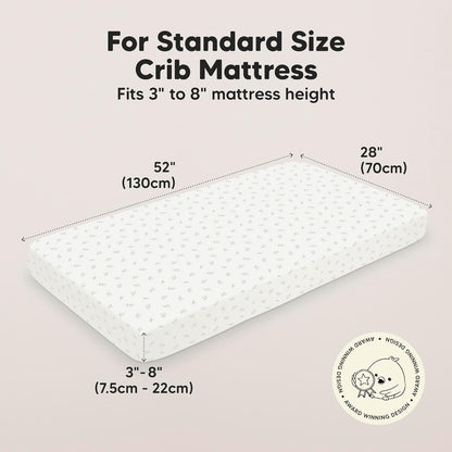 KeaBabies 2-Pack Baby Crib Sheets for Boys, Girls - 52x28 Viscose Derived from Bamboo Toddler Bed