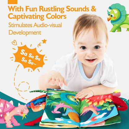 hahaland Baby Books 0-6 Months,Infant Tummy Time Toy High Contrast Sensory Toys 6 to 12 Months Touch Feel Book Baby Gifts for Boy Girl 0-3 Month Book Early Learning Toy (Single Book)