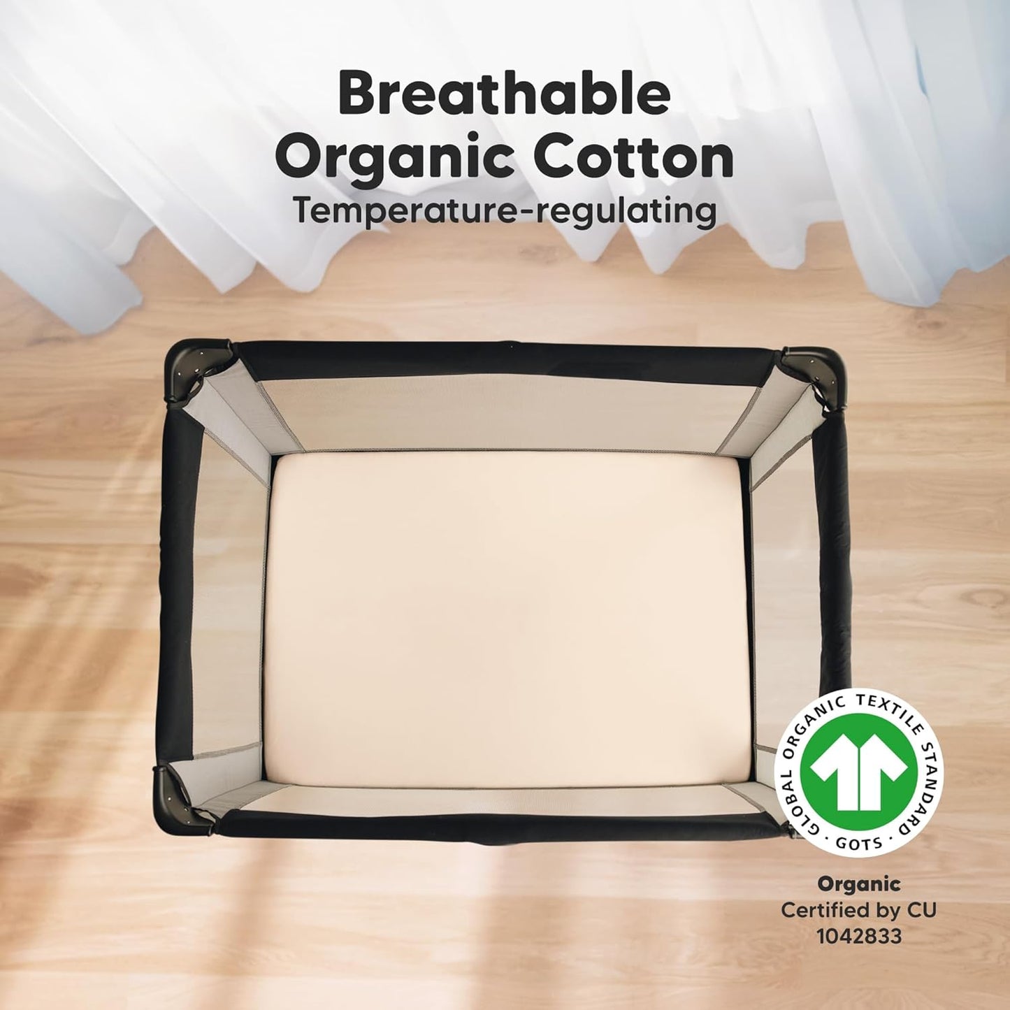 2-Pack Mini Crib Sheets Fitted - 38x26 Pack N Play Sheets for Pack and Play Mattress, Organic