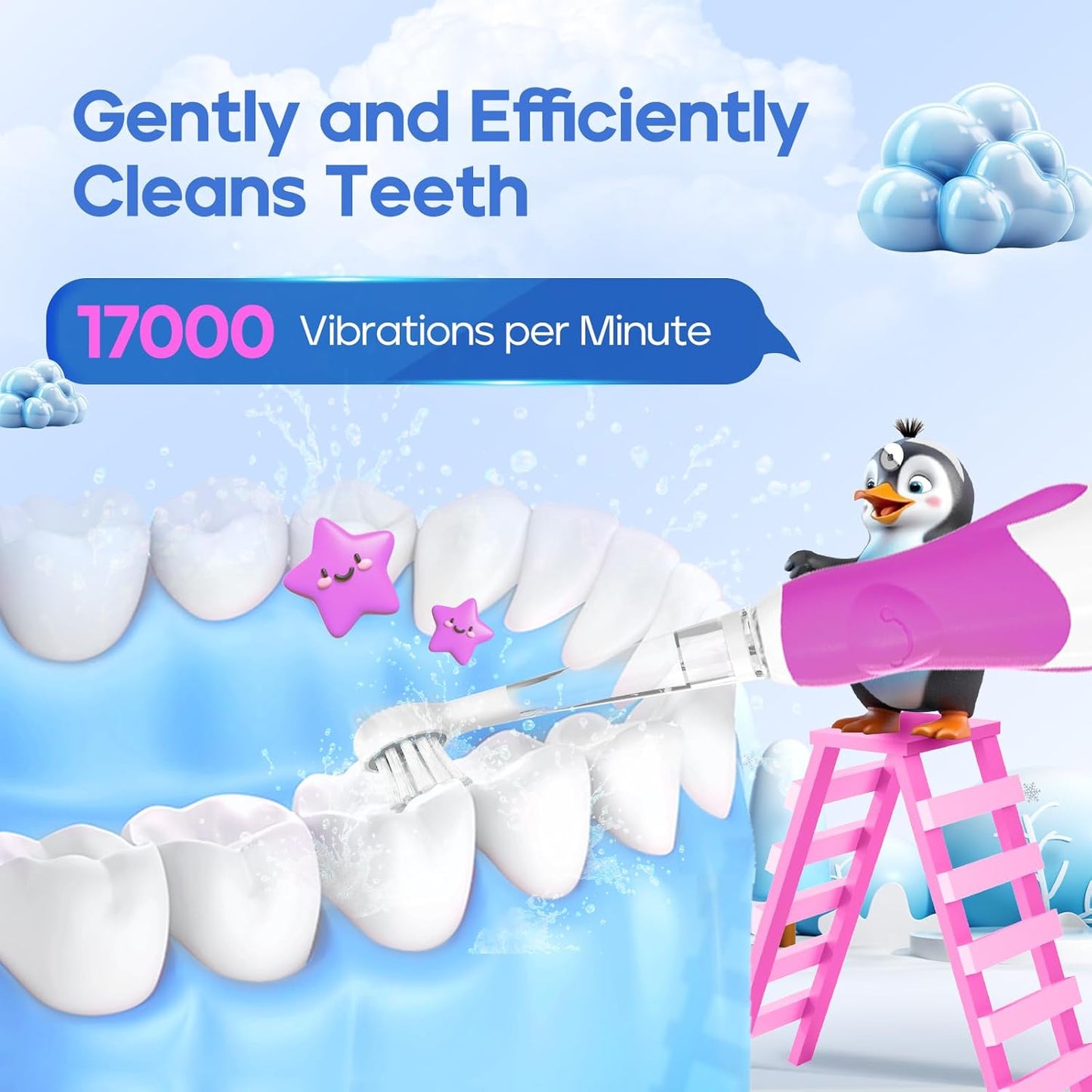 SEAGO Toddler Electric Toothbrushes for Baby Ages 0-3 Years, Baby Toothbrush with Smart Timer and