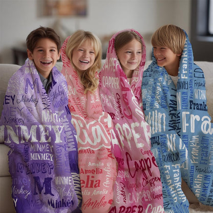 Custom Blankets Personalized Throw Blanket with Names Customized Baby Blanket for Girls Kids Adult Birthday Gift