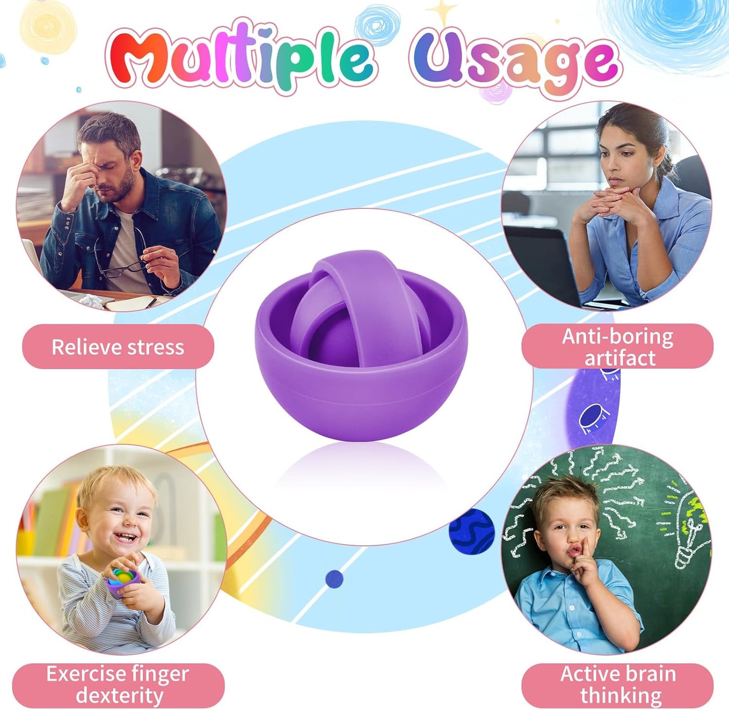 Fidget Toys for Kids, Fidget Stocking Stuffers for Adults, Gifts for Boys Girls Teens Kids Christmas New Year, ADHD Autism Stress Relief Finger Toys Classroom