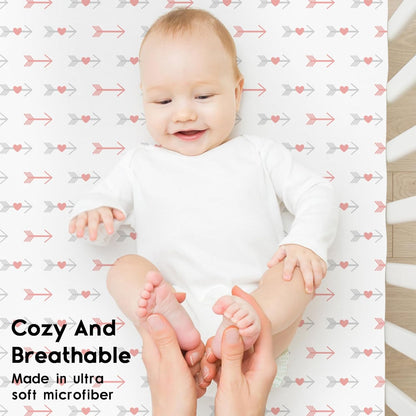 Yoofoss Baby Crib Sheets for Boys Girls, Fitted Crib Sheet 2 Pack for Standard Crib and Toddler