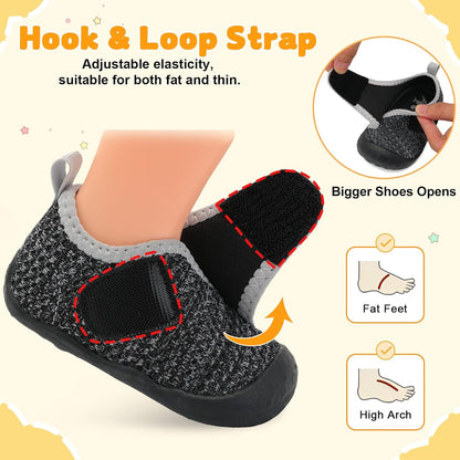 FEETCITY Baby First Walking Shoes Wide Baby Shoes Infant Sneakers Newborn Crib Shoe Barefoot Lightweight Slip On Shoe