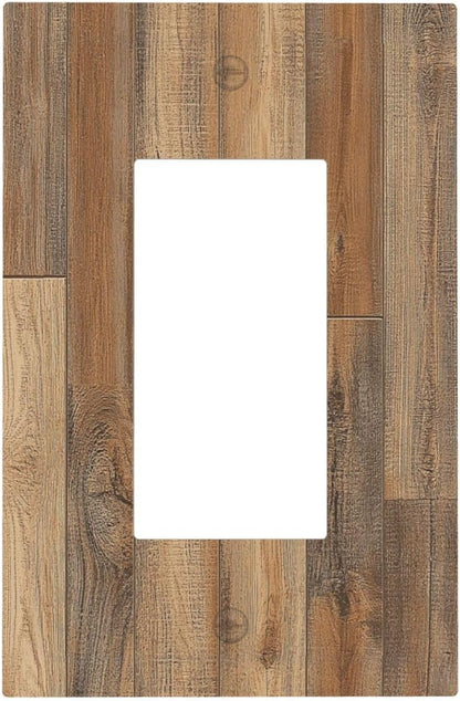 Decorative Outlet Covers Retro Rustic Brown Wood Grain 1 Gang Single Rocker Light Switch Cover Plate Wall Plates Gfci Faceplate For Farmhouse Cabin Decor