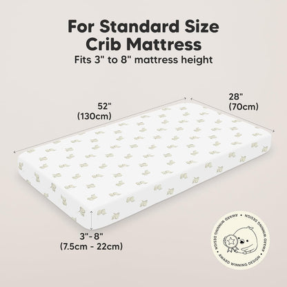 KeaBabies 2-Pack Organic Crib Sheets for Boys, Girls - 52x28 Fitted Crib Mattress Sheet Neutral