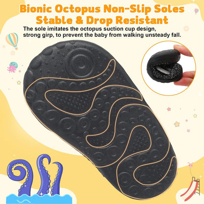 FEETCITY Baby First Walking Shoes Wide Baby Shoes Infant Sneakers Newborn Crib Shoe Barefoot Lightweight Slip On Shoe