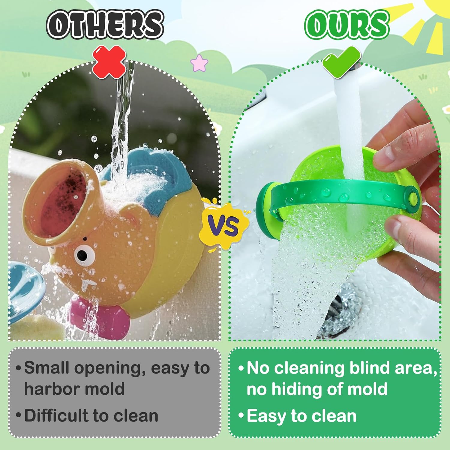 Small Soft Bath Toys for Toddlers 1-3 - Super Easy to Clean Water Table Toys Baby Tub Swimming Pool