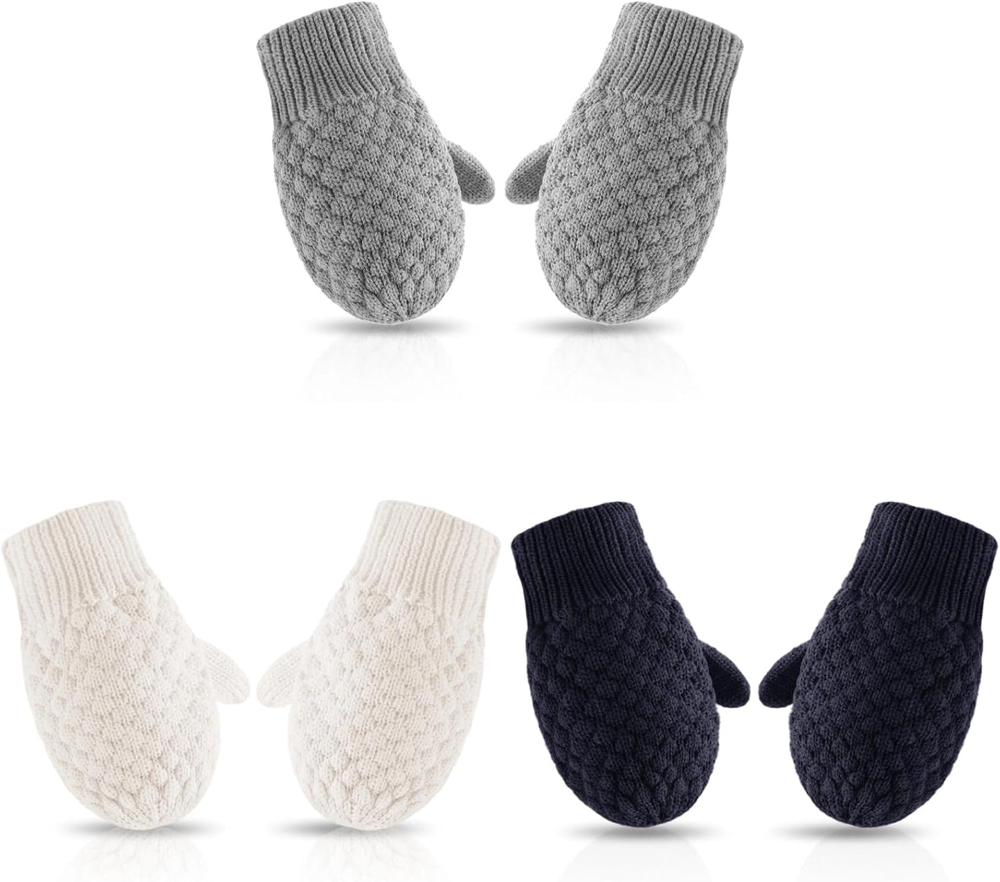 Baby Knit Mittens Toddler Boys Girls Gloves Winter Infant Newborn No Scratch Mitten 0-3 Years