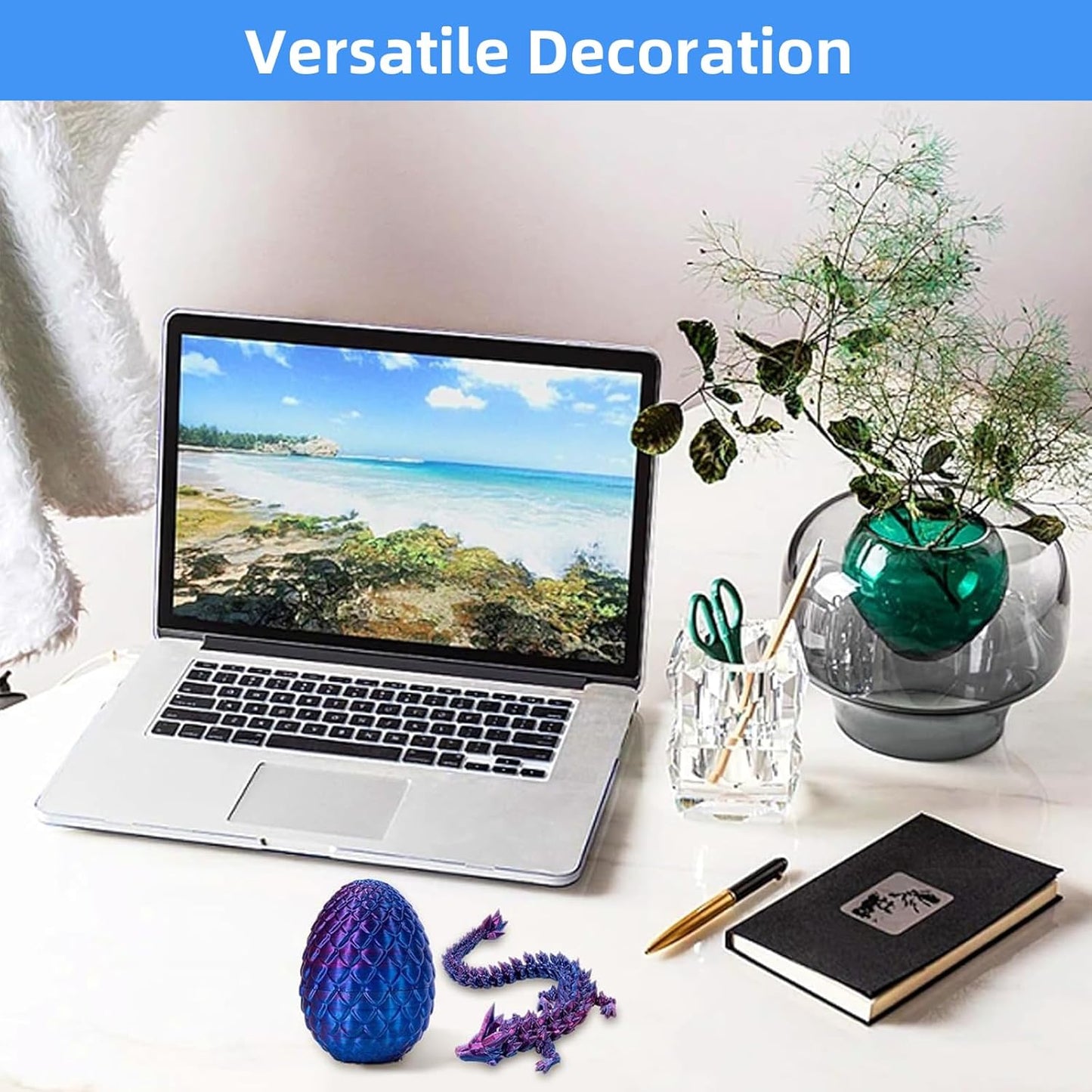 3D Printed Dragon-Flying Articulated Dragon|3D Printed Dragon Eggs with Dragon Inside|Eco-Friendly Crystal Dragon-Mystery Dragon Egg,Adults Fidget Toys for Autism ADHD (Flying Dragon/Laser Color)