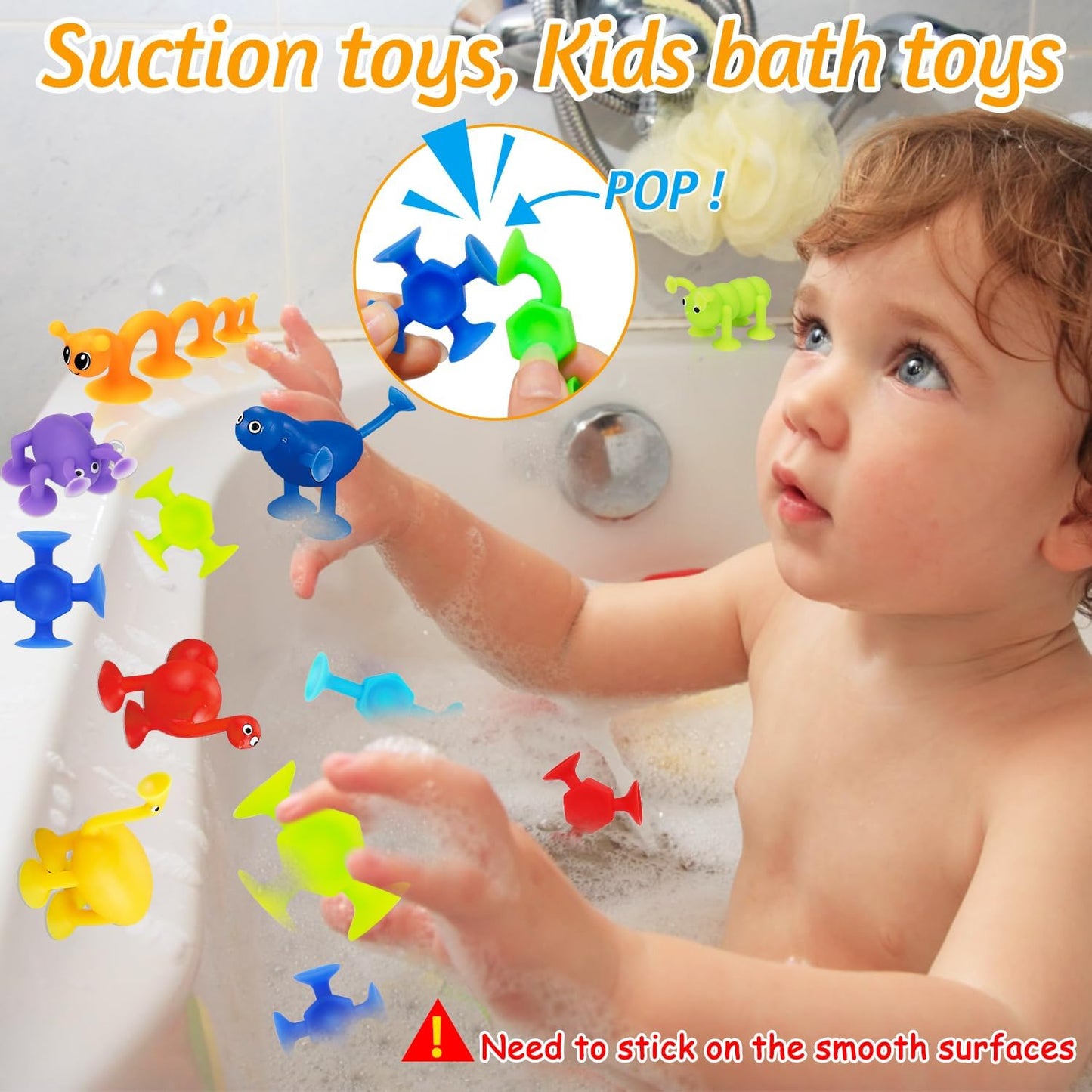 32 PCS Toddler Suction Cup Toys Kids Bath Toy 1-3 3-5 Party Favor Goody Prize Filler Stuffer Gifts