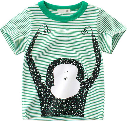 Boys' 4-Pack Excavator Short Sleeve Crewneck T-Shirts Top Tee Size 2-7 Years Toddler Boys' Value Pack Cotton T-Shirt