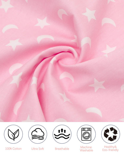 ALVABABY Toddler Pillowcases 2 Pack Organic Cotton Kids Pillow Cover Fit 13"x 18" or 12"x25" Envelope for Girl Boy Sleepy Travel