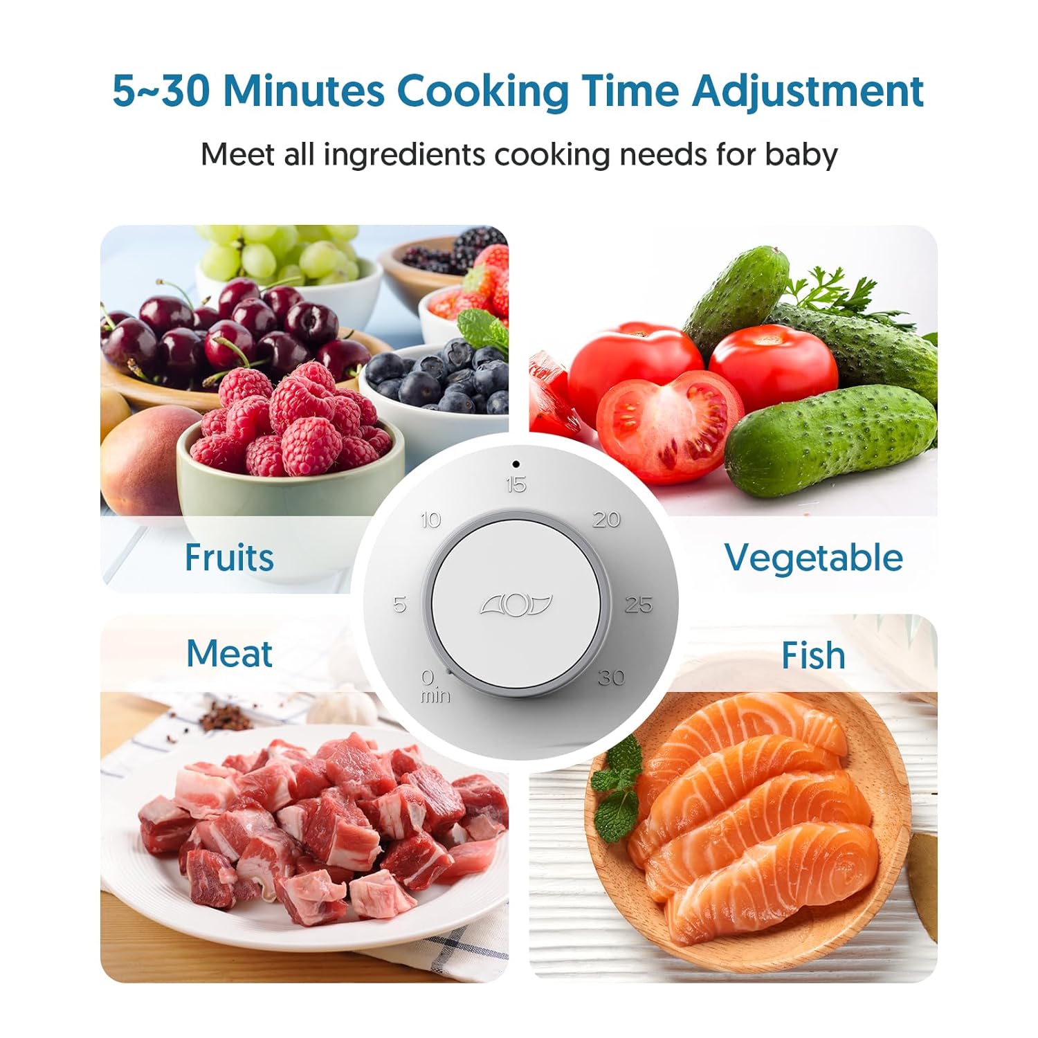 Baby Food Maker Bellababy Baby Food Processor, Puree Blender Steamer with Reversible Steam Basket