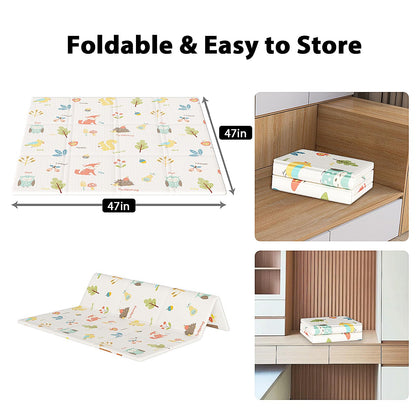 XVISHX Baby Play Mat, 50 x 50 Inch Play Mat Perfect for Use Baby Playpen, Foldable Baby Foam