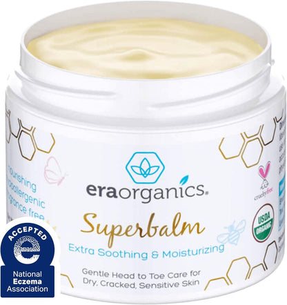 Era Organics Healing Ointment for Babies - USDA Certified Organic Natural Moisturizer Gentle on Sensitive Skin Prone To Baby Eczema, Cradle Cap (Infant Seborrheic Dermatitis), Rashes, Hives and More