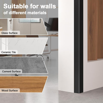 4PCS 45" Black Metal Corner Protectors, Aluminum Self Adhesive Corner Guards, Metal Wall Edge Protector Strip, Furniture Corner Protectors, Wall Cabinet Baseboard Decoration 45" x 2"