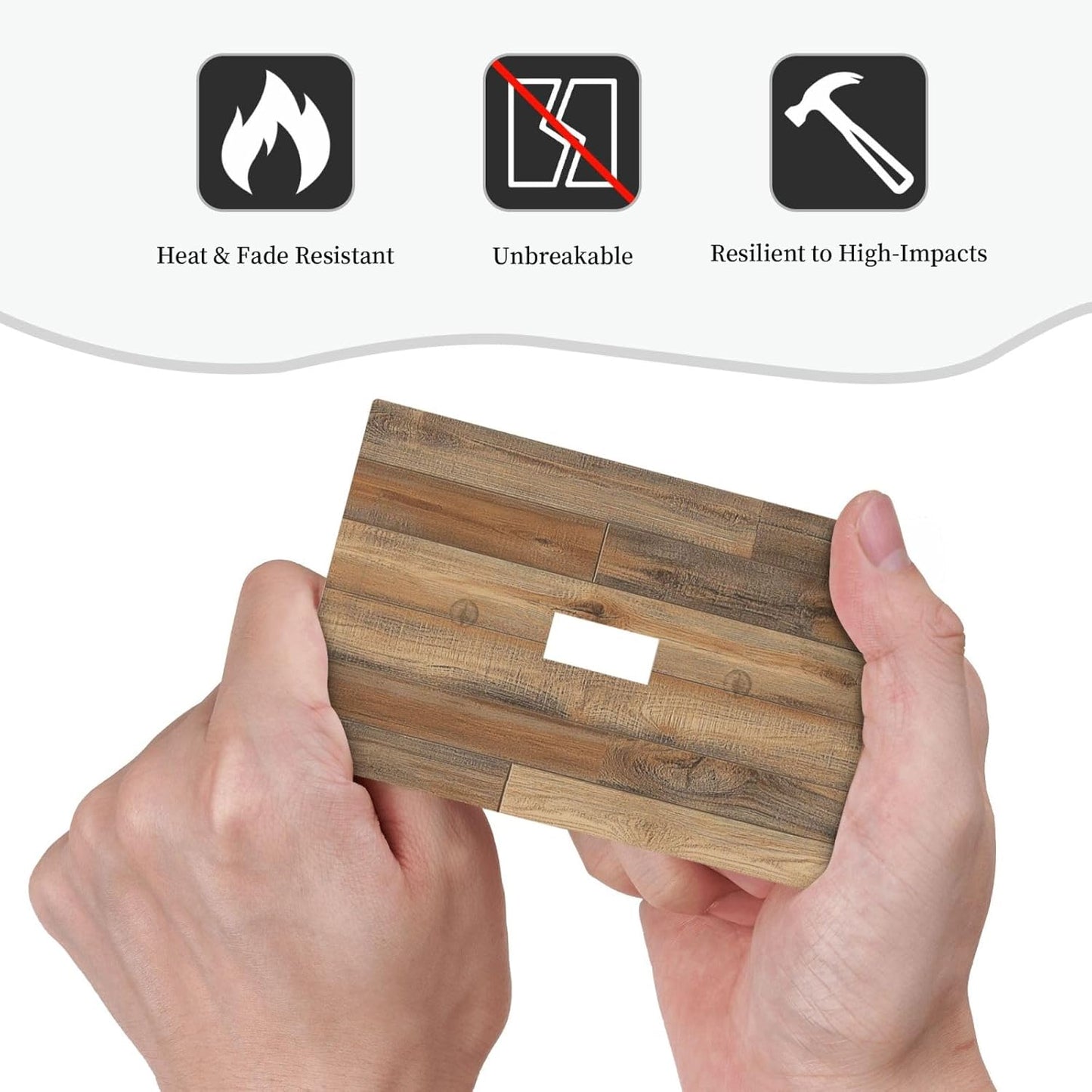 Decorative Light Switch Cover Retro Rustic Brown Wood Grain 1 Gang Single Toggle Device Electrical Faceplate Switchplates Decorator Outlet Wall Plate For Farmhouse Cabin Decor