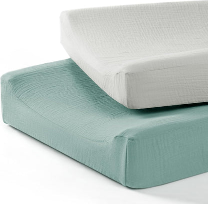 lulumoon Baby Changing Pad Cover: Muslin Diaper Changing Table Pad Cover - Changing Pad Sheets for Girls Boys