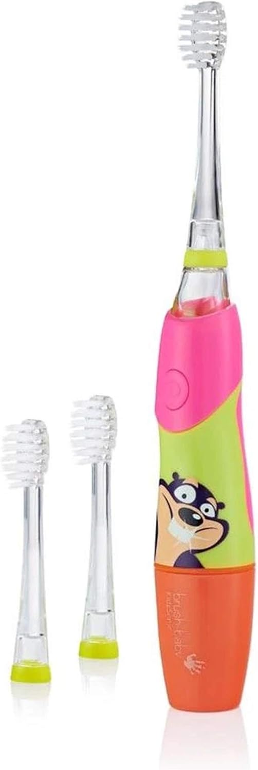 Brush Baby KidzSonic Toddler and Kid Electric Toothbrush for Ages 3+ Years - Disco Lights, Gentle
