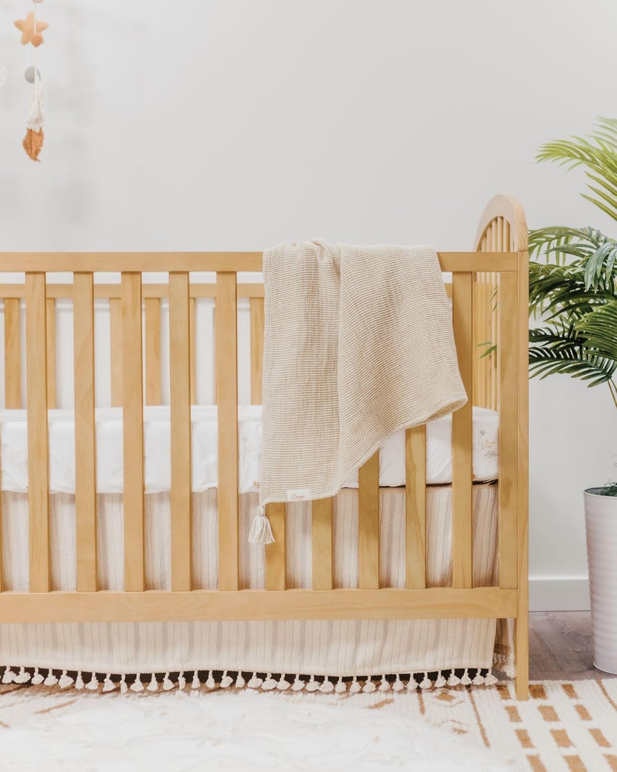 Crane Baby Hazelwood Luxe Blanket, Soft Cotton Nursery and Stroller Blanket, Cotton and Cashmere