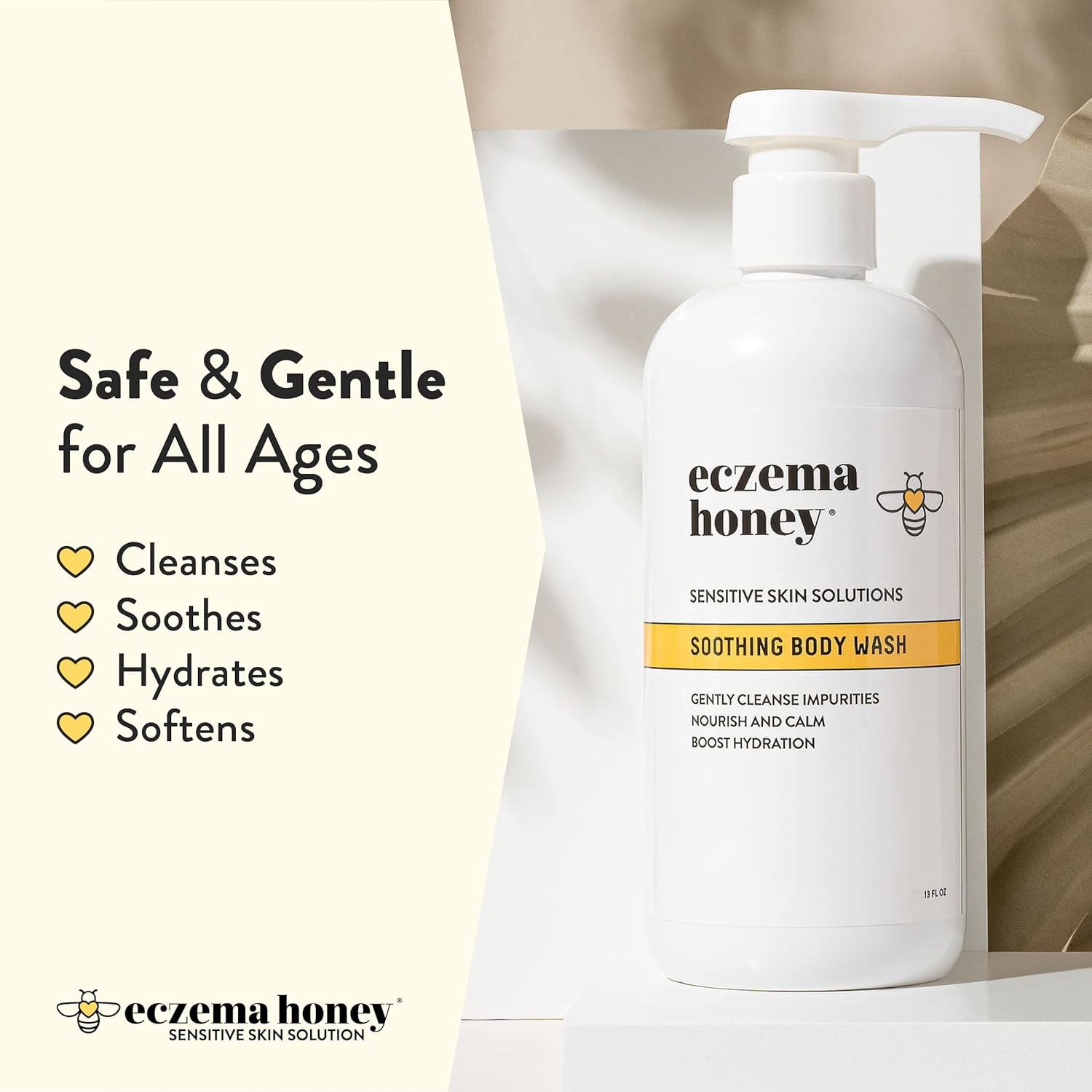 ECZEMA HONEY Soothing Body Wash - Daily Shower Gel & Eczema Treatment - Sensitive Skin Body Wash